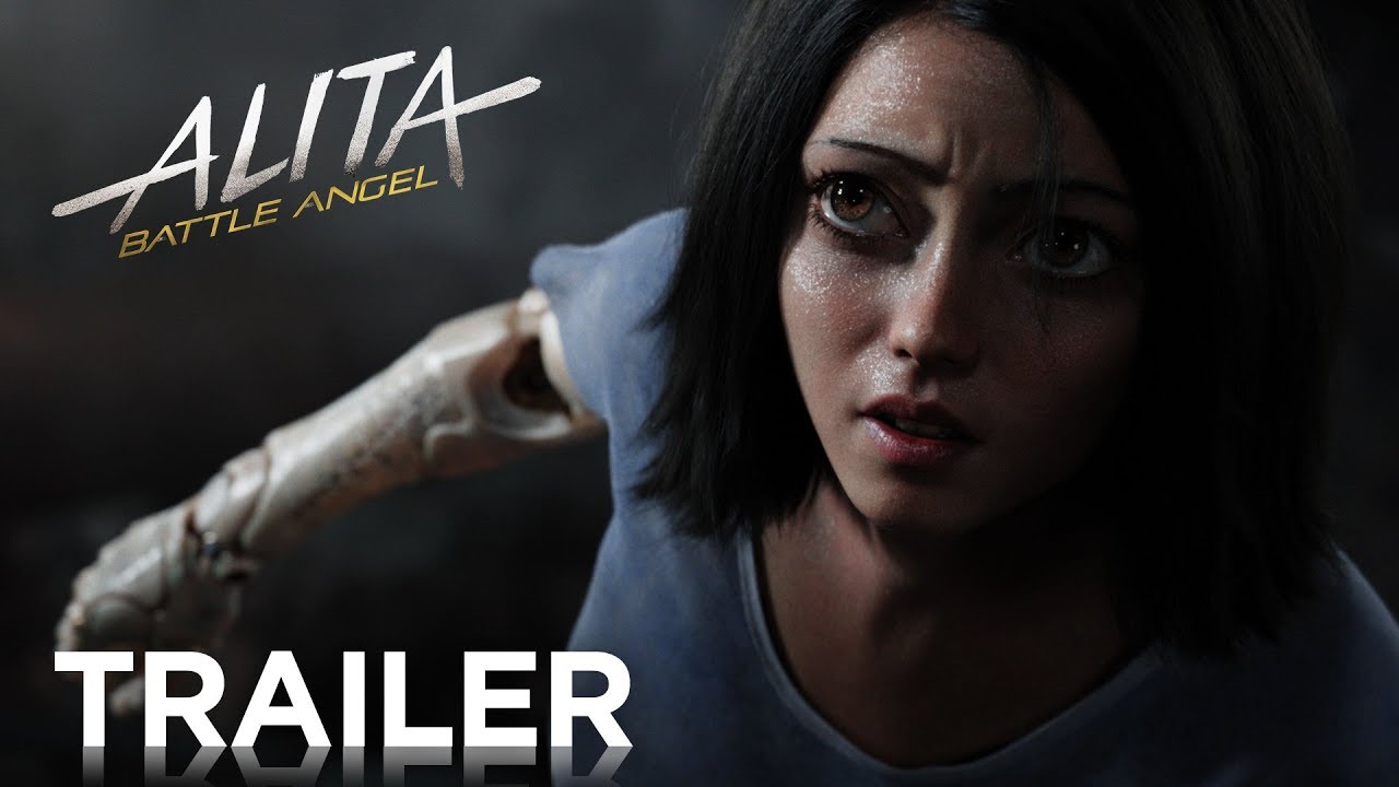 Affiche du film "Alita"  prévu pour fin 2018 mettant en scène un cyborg (humaine dans un corps de robot)